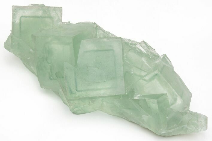 Green Cubic Fluorite Crystals with Phantoms - China #216294